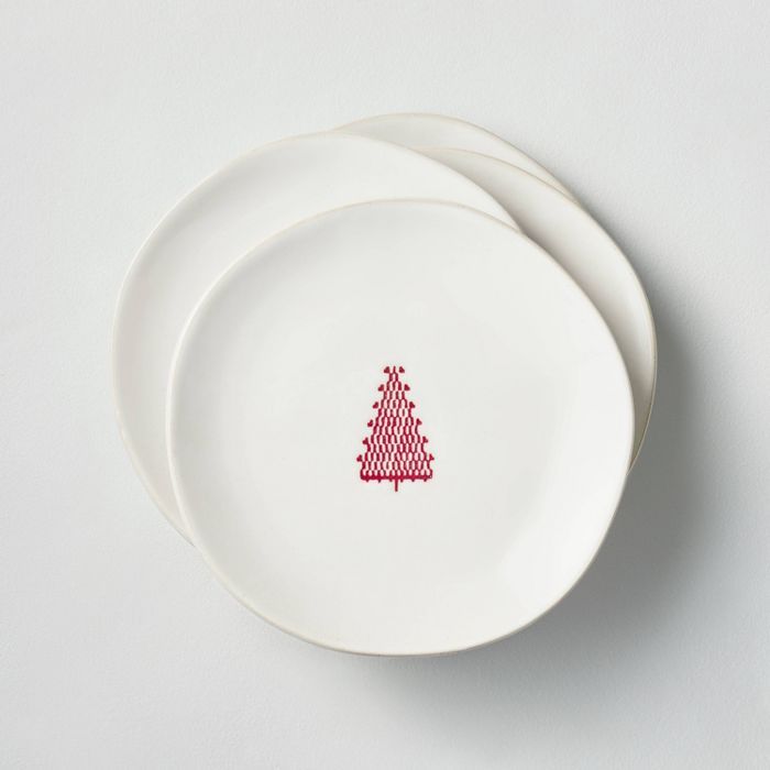 Red Tree Imprinted Appetizer Plate Sour Cream - Hearth & Hand™ with Magnolia | Target