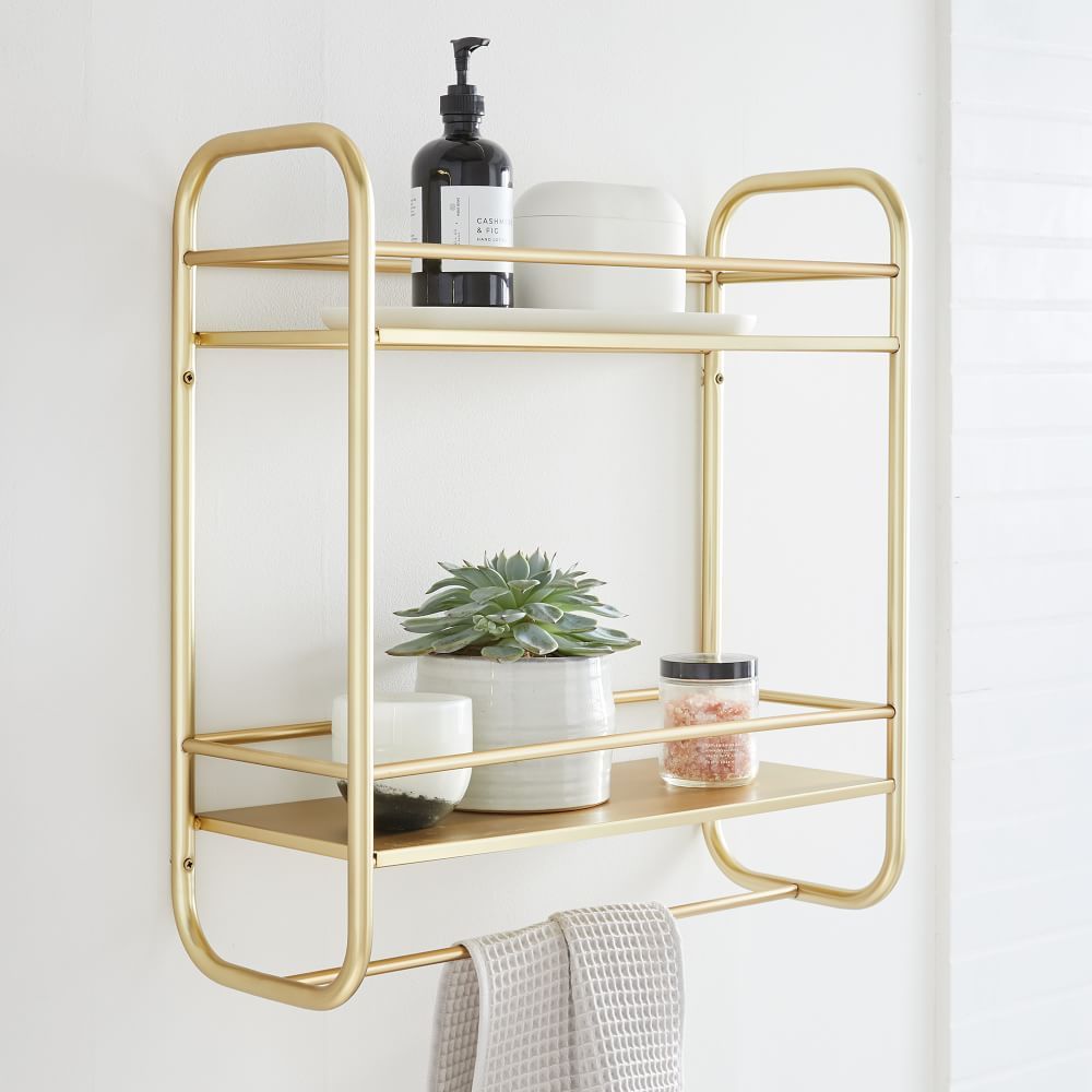 Deco Curve Metal Wall Shelves | West Elm (US)