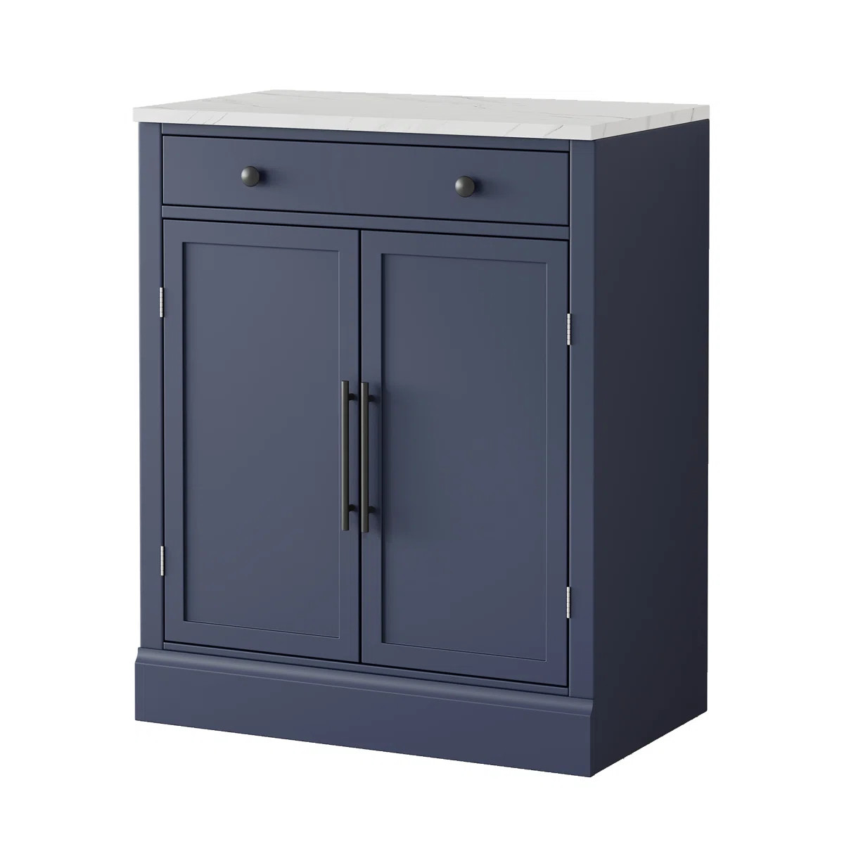 Georges Pantry Cabinet with Faux Marble Top, Drawer & Shelves | Wayfair North America