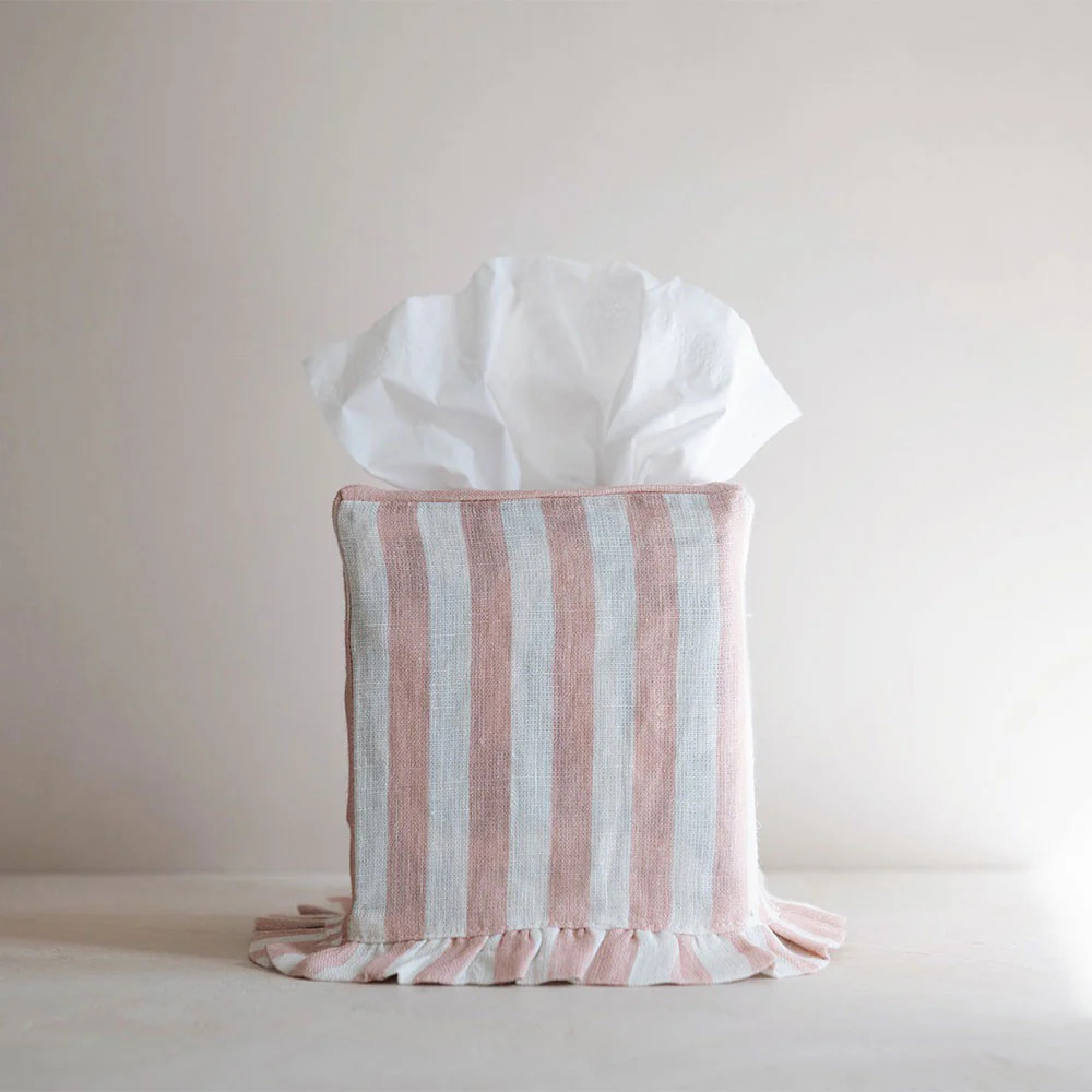 Linen Tissue Cover - Blush Stripe | Roan Iris