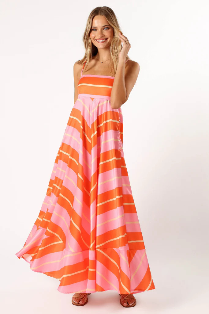 Collie Midi Dress - Orange Stripe | Petal & Pup (US)