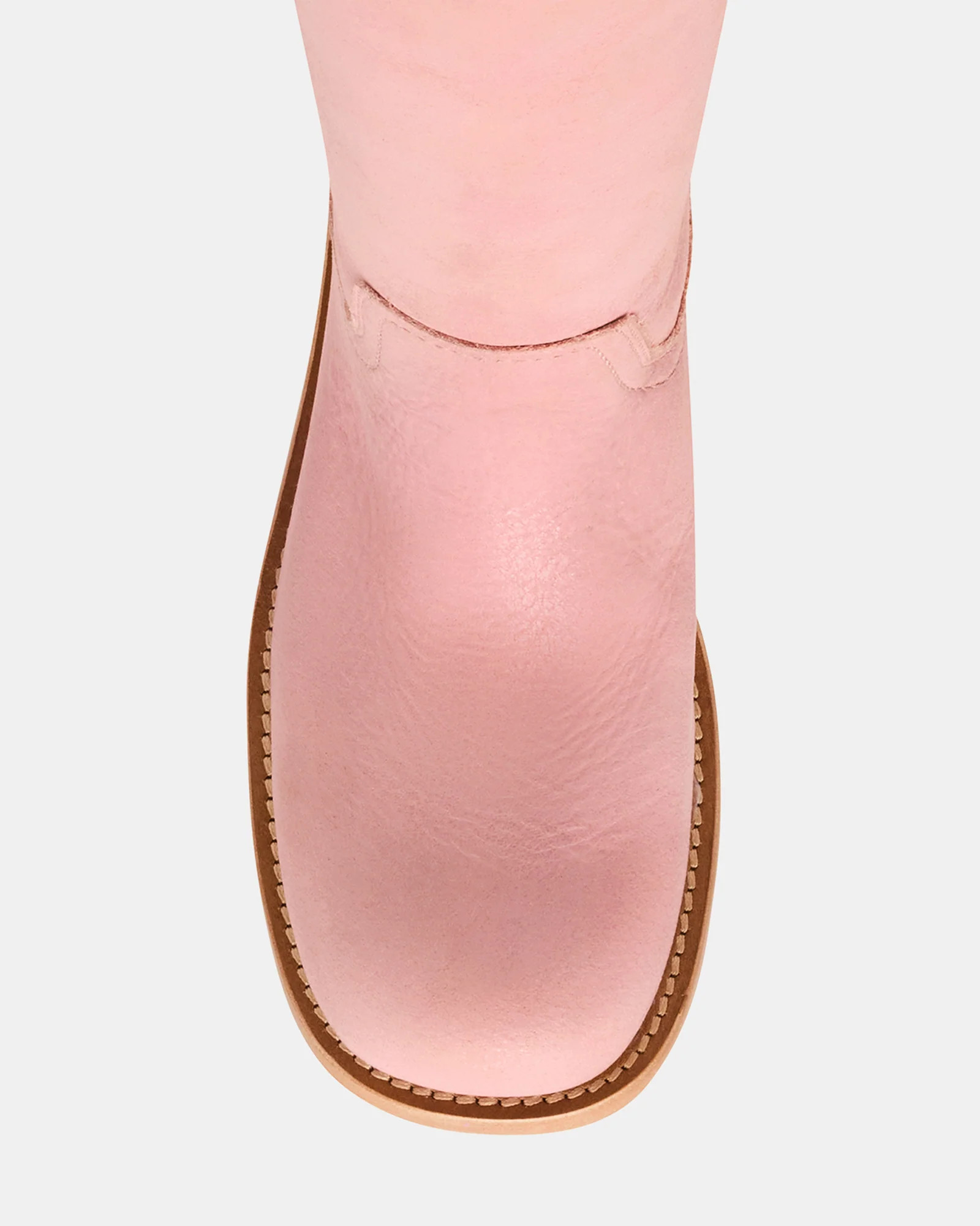 RIGGS Pink Leather Square-Toe Women's Boot | Steve Madden (US)