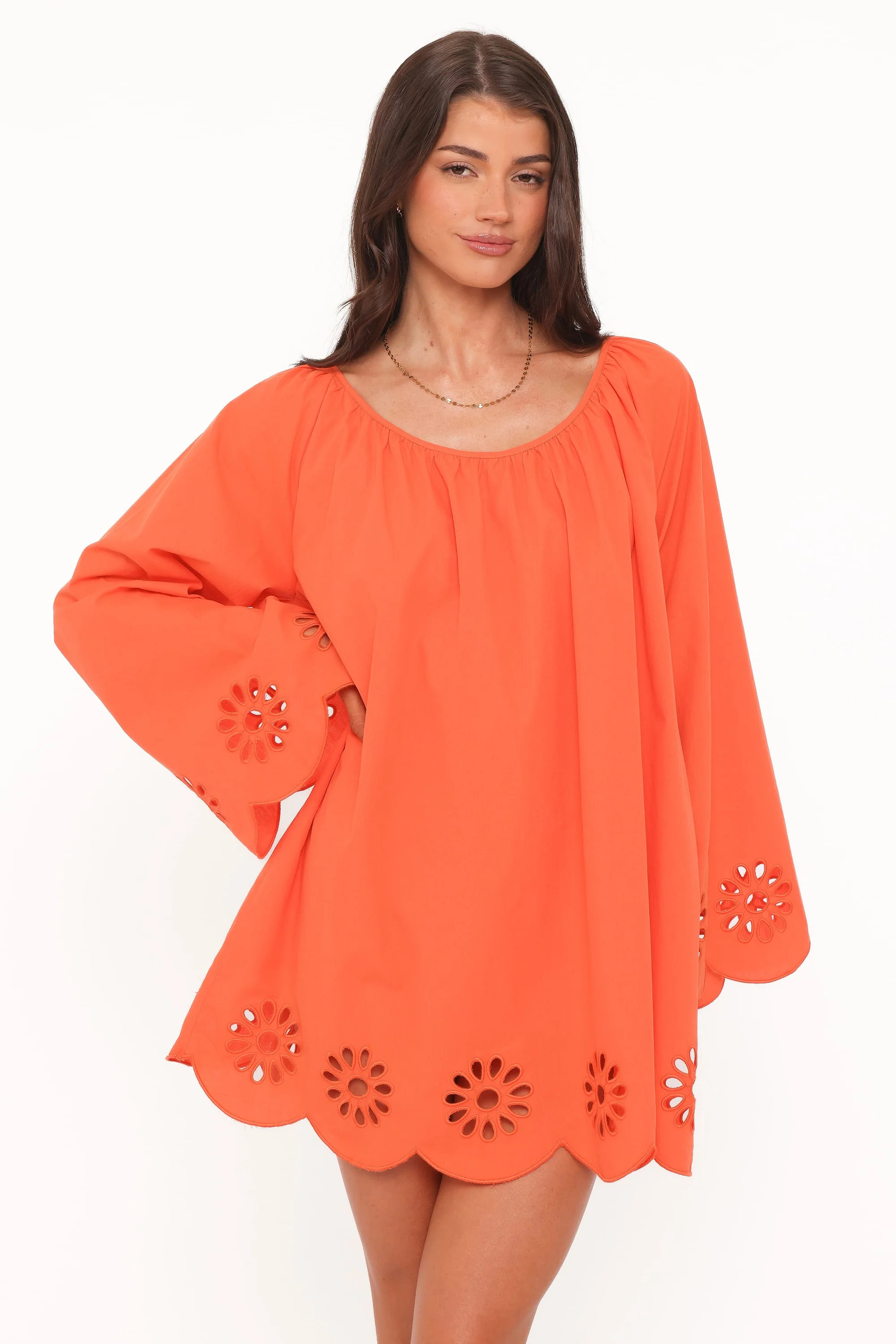 Tampa Long Sleeve Mini Dress - Orange | Petal & Pup (US)