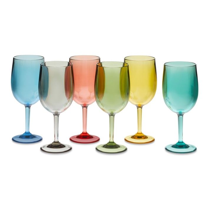DuraClear® Tritan Outdoor Multicolored Wine Glasses, Set of 6 | Williams-Sonoma