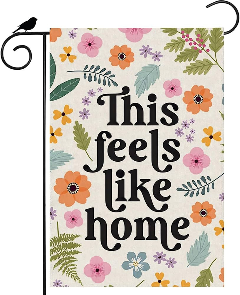 This Feels Like Home Flowers Leaves Spring Garden Flag Yard Flag 12x18 Inch Double Sided Small Mi... | Amazon (US)