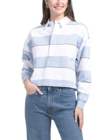 Crop Annie Rugby Top For Women, Cotton | TJ Maxx