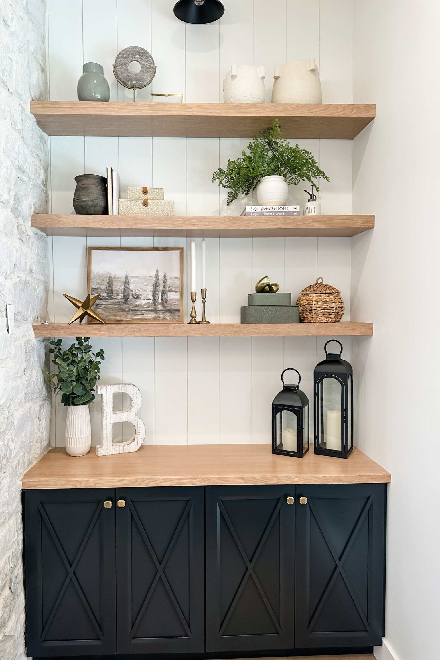 Restyling the living room oak shelves.

#LTKhome