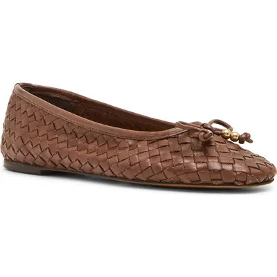 Steve Madden Divy Woven Ballet Flat in Brown Leather at Nordstrom, Size 10 | Nordstrom