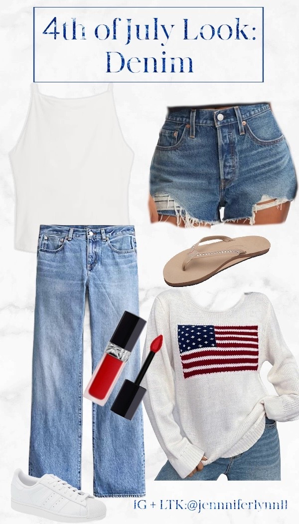 I love this look! The red lip really makes it 4th of July themed but you can wear it all summer. 

Dior Lip Shade: 999 Forever Dior

#LTKFindsUnder100 #LTKSeasonal #LTKSummerEdit