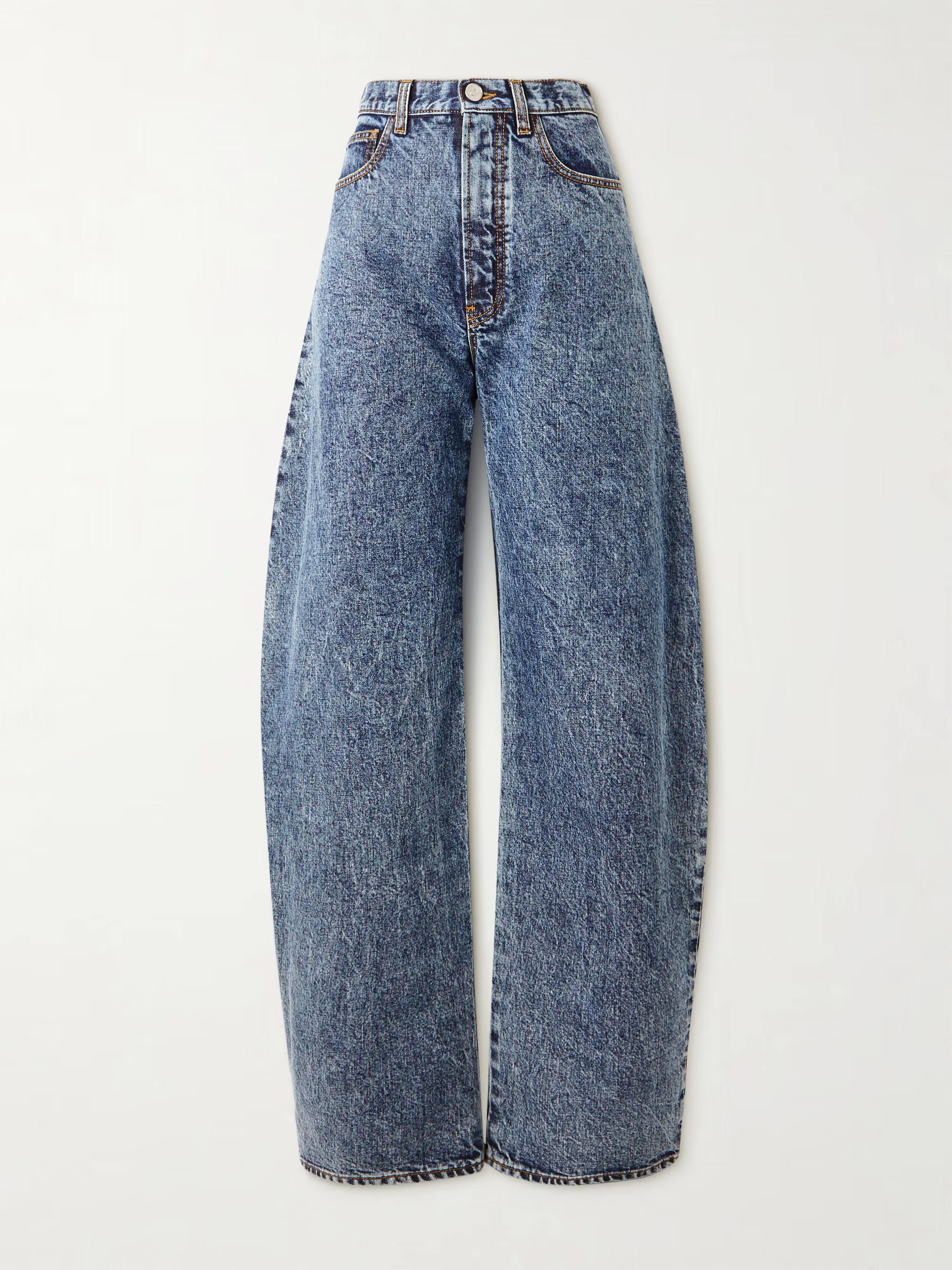 Acid-wash high-rise barrel-leg jeans | NET-A-PORTER APAC