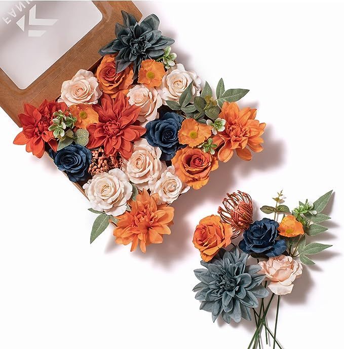 Amazon.com: FANKO Artificial Flowers Combo for DIY Centerpieces Arrangements Wedding Bridal Bouqu... | Amazon (US)