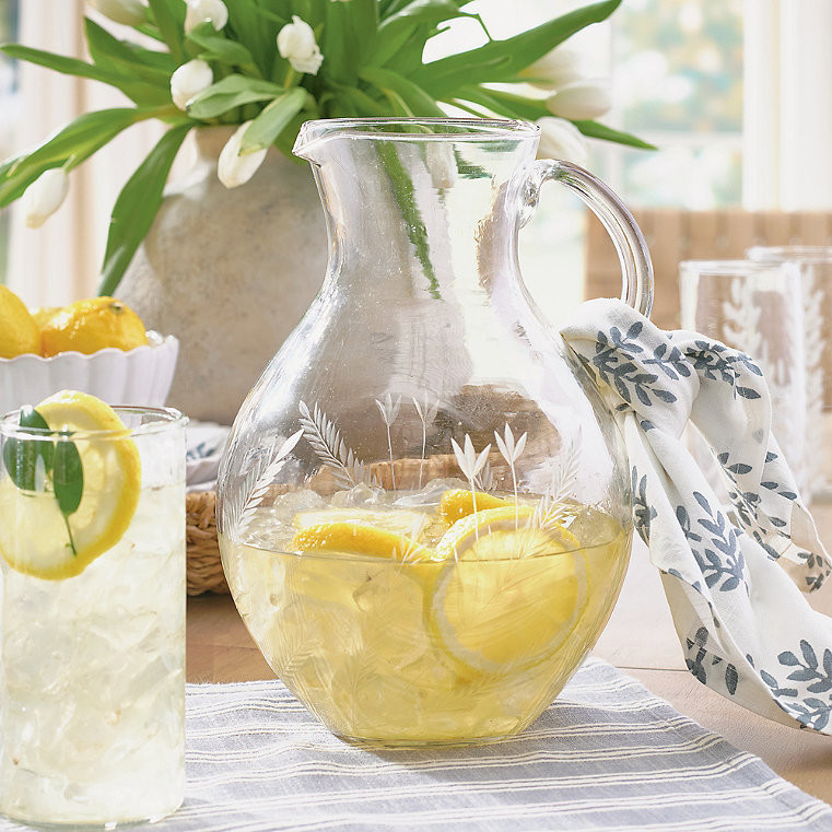 Botanical Etched Glass Pitcher - Grandin Road | Grandin Road