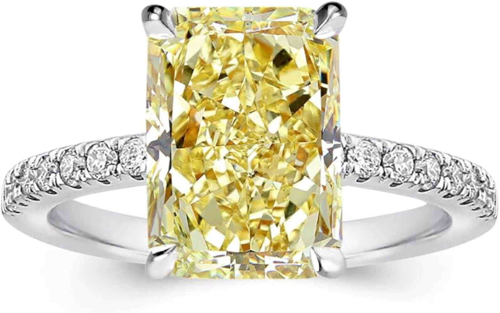 Effinny 3.5/7.0ct Radiant Cut Engagement Ring,925 Silver Promise Ring | Amazon (US)