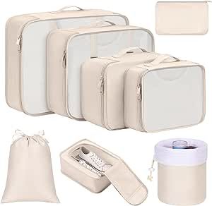 Packing Cubes for Travel, Luggage Organizer Bags Foldable Packing Cubes for Suitcase Lightweight ... | Amazon (US)