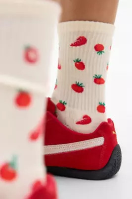Out From Under Tomato Socks - White at Urban Outfitters | Urban Outfitters UK