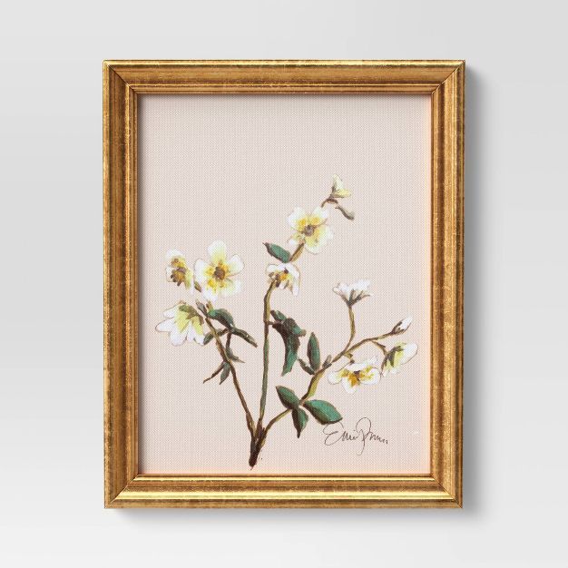 8" x 10" Taupe Floral Framed Wall Canvas - Threshold™ | Target