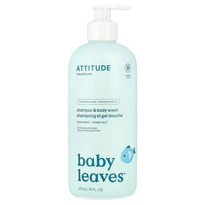 ATTITUDE, Baby Leaves™, Shampoo & Body Wash, Good Night, 16 fl oz (473 ml) | iHerb