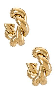 joolz by Martha Calvo Mini Rope Hoops in Gold from Revolve.com | Revolve Clothing (Global)