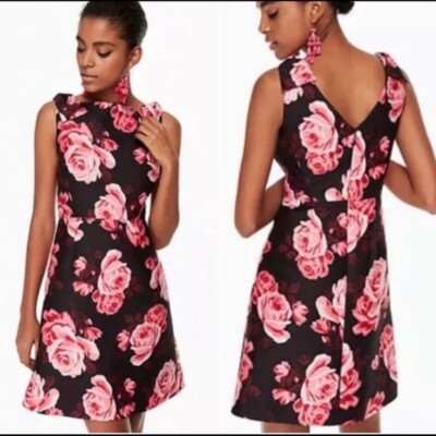 NWT Kate Spade Rosa A-Line Dress Floral Rambling Roses Sleeveless Size 14 | eBay US