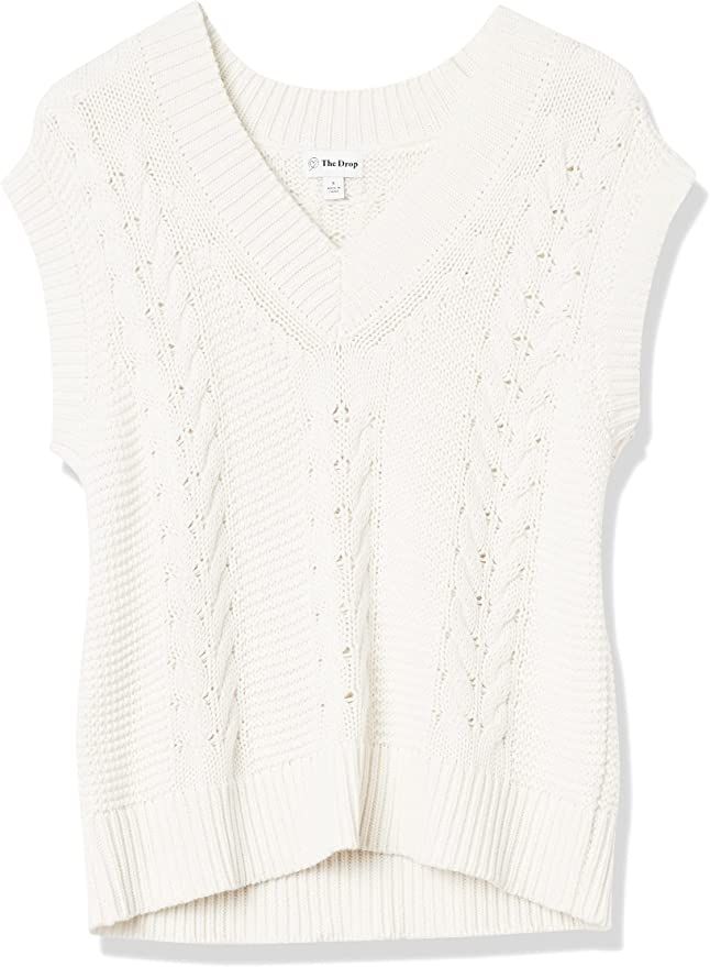 The Drop Women's Camille Cable Sweater Vest | Amazon (US)
