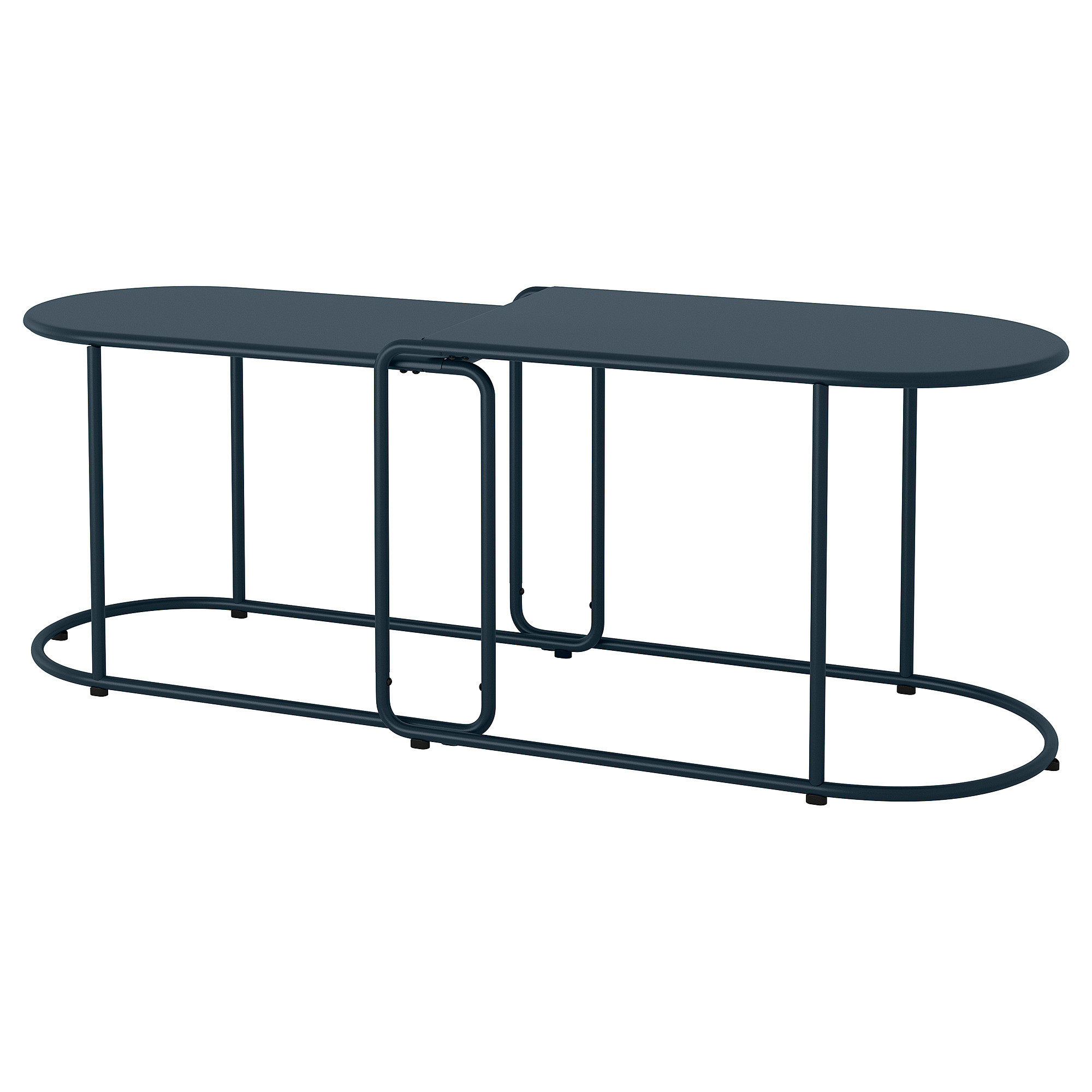 GRYTSHOLM Nesting tables, set of 2, outdoor/black-blue | IKEA US