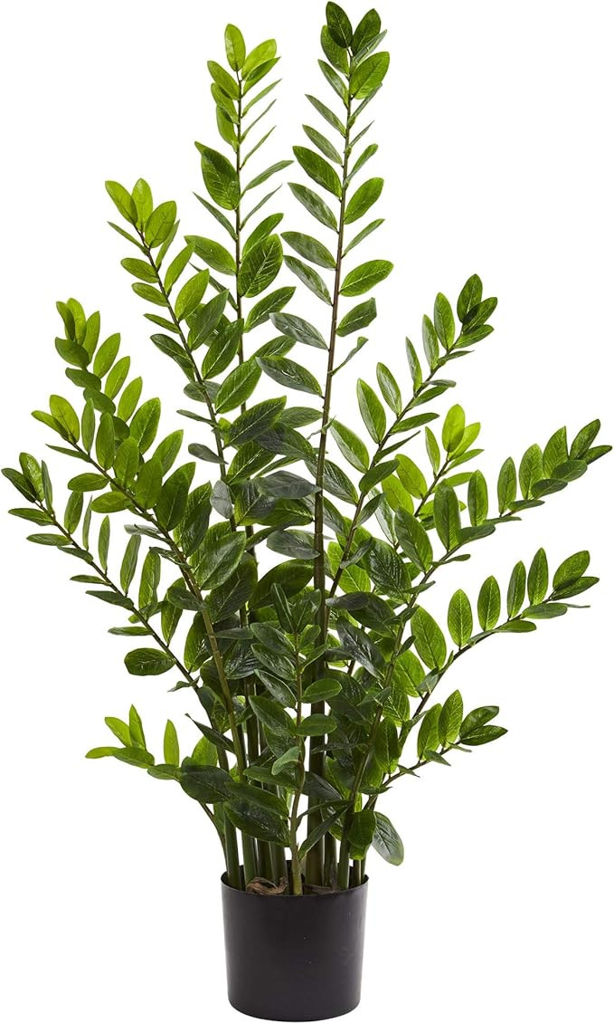Nearly Natural 4’ Zamioculcas Artificial Silk Plants, Green | Amazon (US)