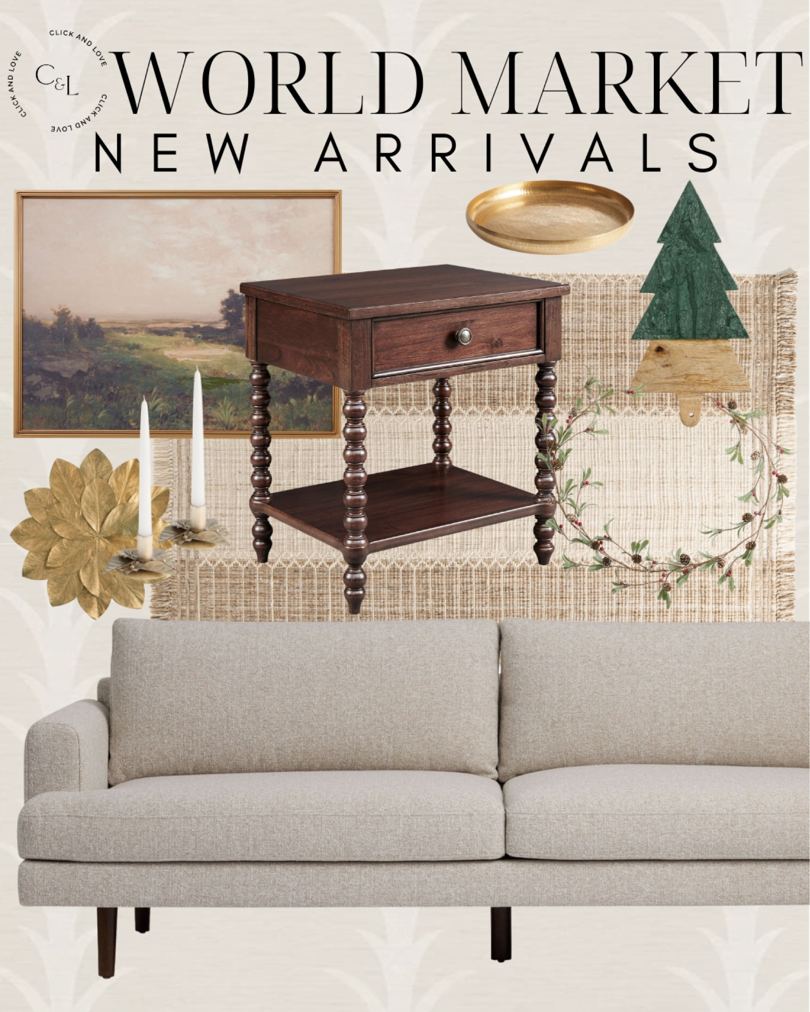 New home decor finds from World Market! World Market has some really great pieces right now. Affordable prices too! 

Home decor, home finds, affordable furniture, budget friendly furniture finds, interiors, interior design, bedroom finds, accent furniture, lighting, lamp, affordable decor, pillow cover, pattern pillow, pillows, pendant, chandelier, floral lighting, area rug, sofa, couch, dark green accents, holiday decor, wooden table, side table, home refresh, fall interiors, neutral furniture, placemat, charger, gold serving tray, garland 

#LTKHoliday #LTKStyleTip #LTKHome