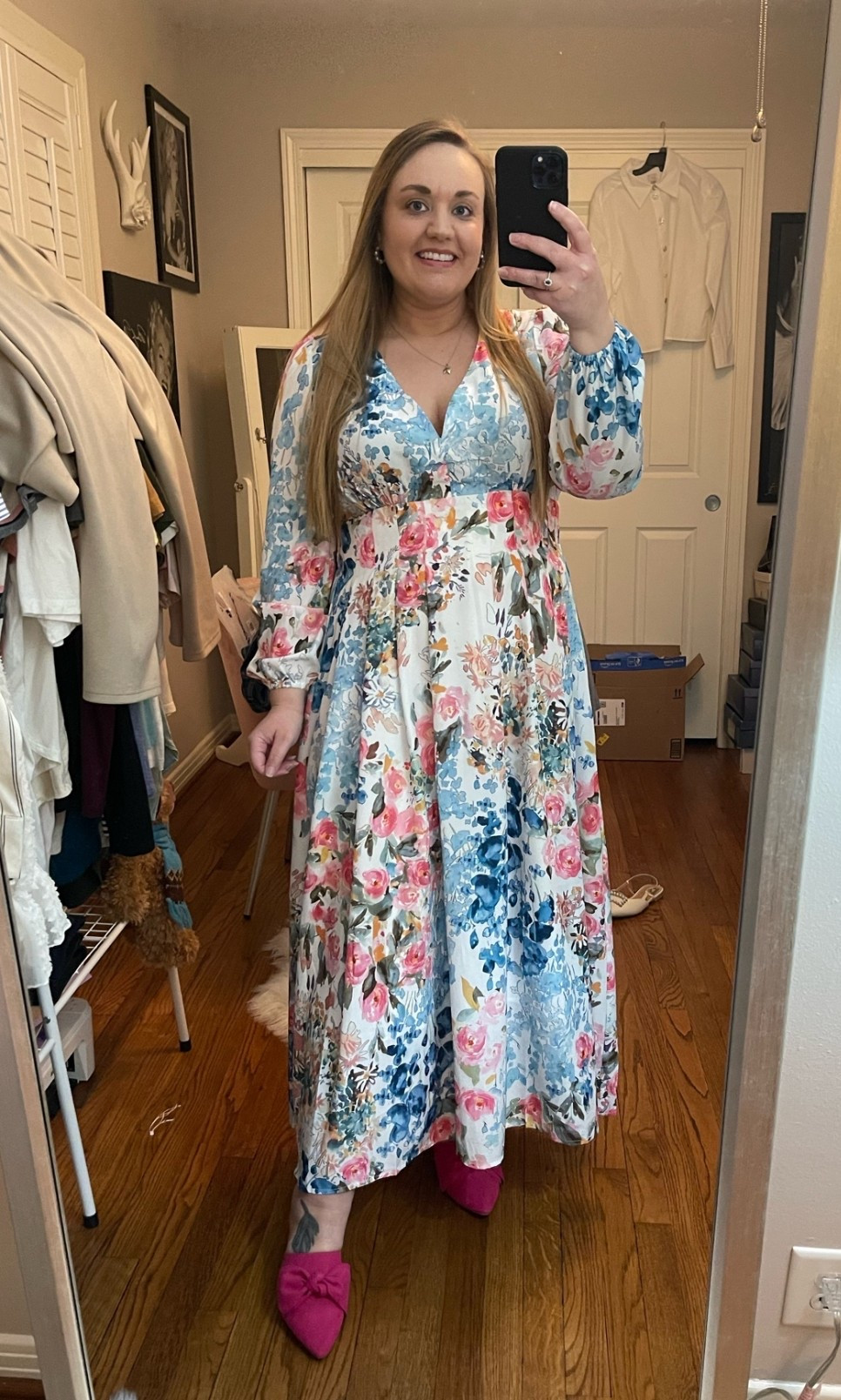Baby shower dress, gender reveal, spring dress, Amazon style, Amazon dress, pink bow mules, wedding guest dress, event dress, maxi dress, bump friendly

#LTKootd #LTKBump #LTKMidsize