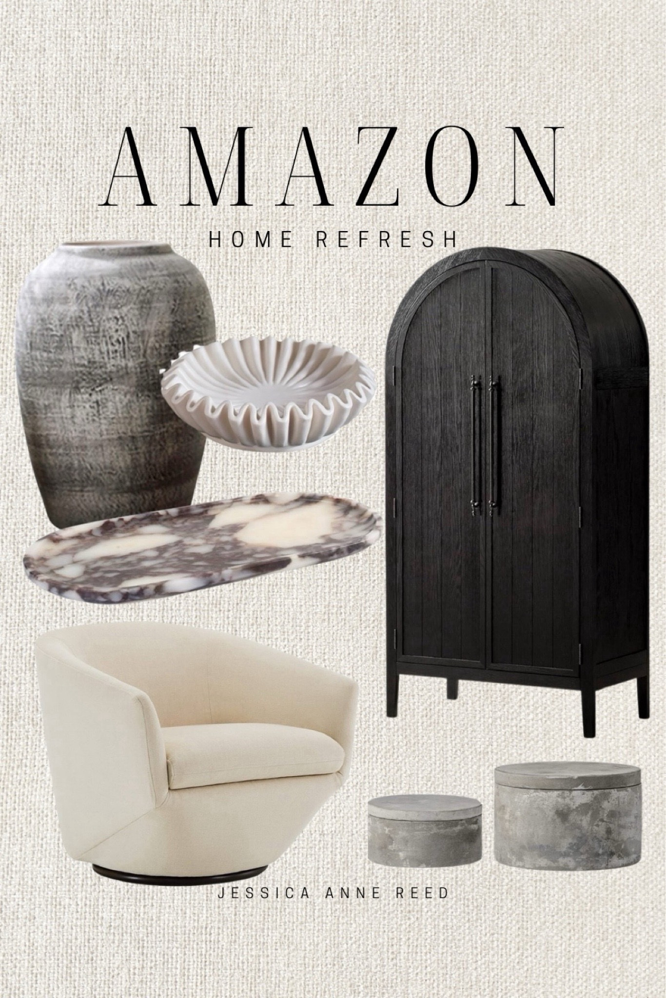 Black arched cabinet, arch cabinet, arched cabinet, neutral home decor, swivel chair, accent chair, marble decor, marble tray, vase, amazon home decor, concrete canisterr



#LTKMostLoved #LTKhome #LTKfindsunder50