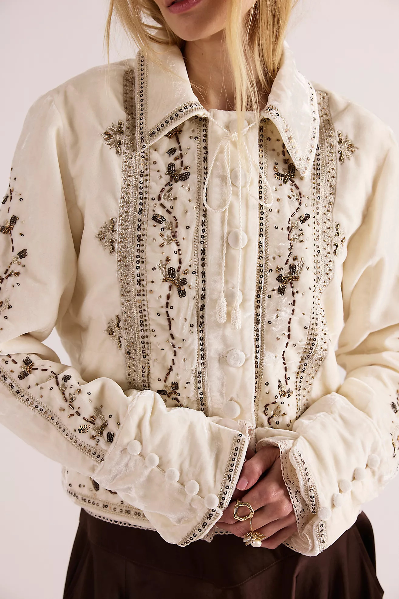 Maxxie Embellished Velvet Jacket | Free People (Global - UK&FR Excluded)