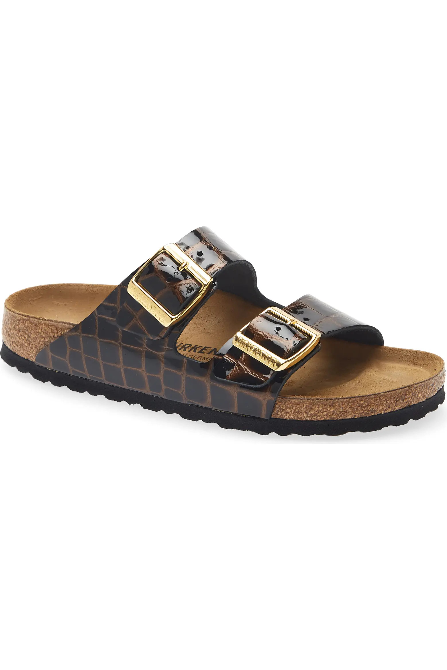 Birkenstock Arizona Croc Embossed Slide Sandal (Women) | Nordstrom | Nordstrom