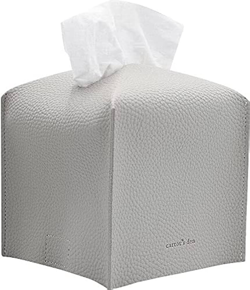 Tissue Box Cover Holder, Square with Bottom Belt by Carrot's Den - PU Leather Decorative Organize... | Amazon (US)