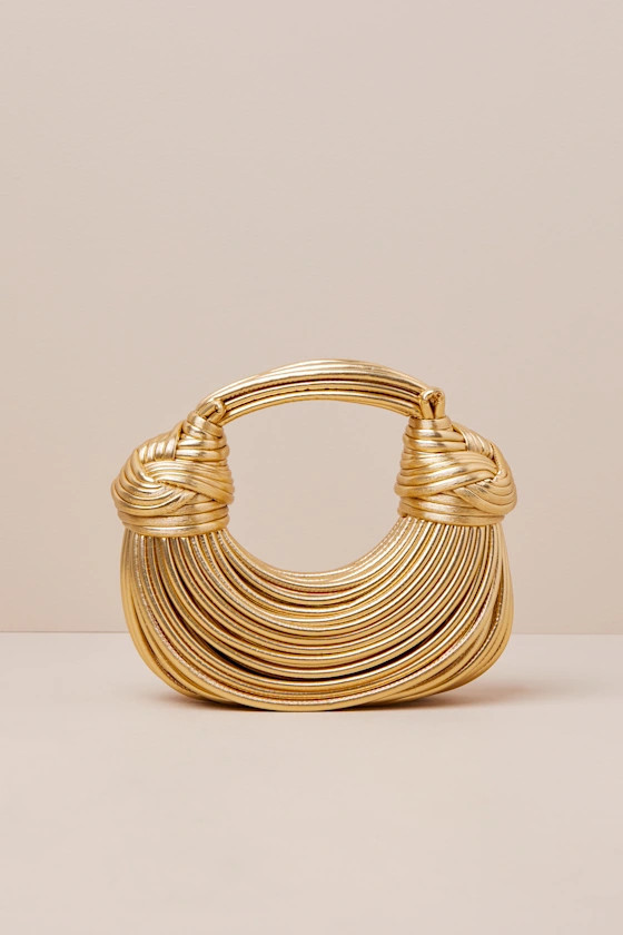 Deeply Luxe Gold Metallic Knotted Cord Crescent Handbag | Lulus
