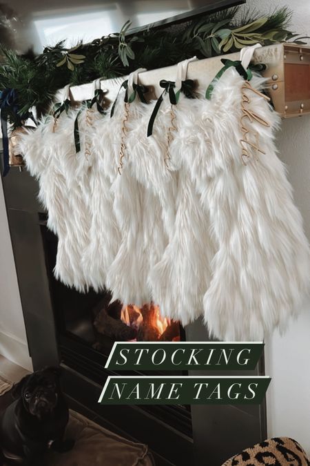 Christmas stocking name tags Christmas stockings fireplace mantle decor Christmas decor fireplace mantels 

#LTKSeasonal #LTKHoliday #LTKfamily