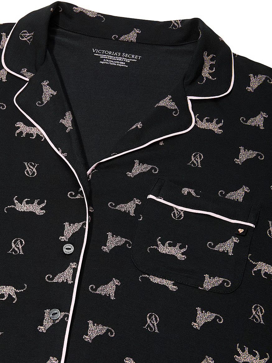 Buy Modal Soft Long Pajama Set, Black Leaning Leos - Order Pajamas Sets online - Victoria's Secre... | Victoria's Secret (US / CA )