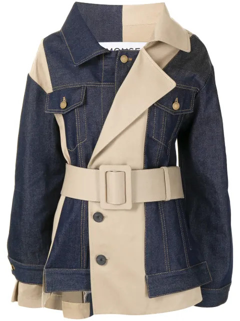 panelled denim trench jacket | Farfetch (US)
