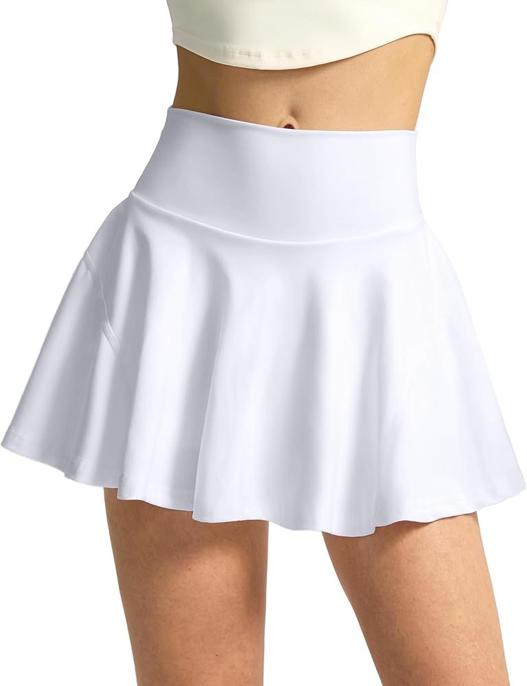 SANTINY Pleated Tennis Skirts for Women with Pockets Women's High Waisted Running Workout Athleti... | Amazon (US)