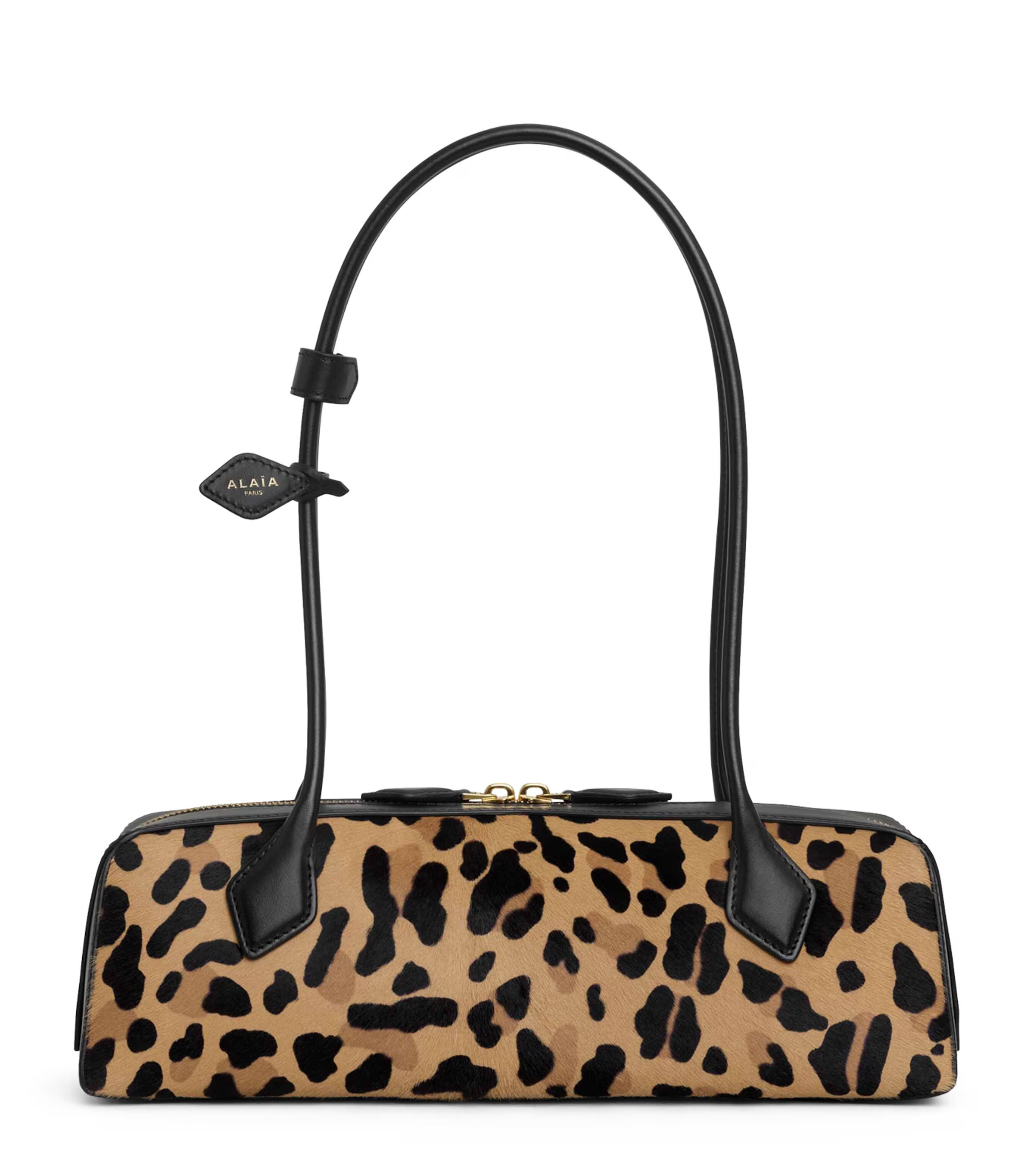 Alaïa Medium Leather Leopard Print Teckel Shoulder Bag | Harrods