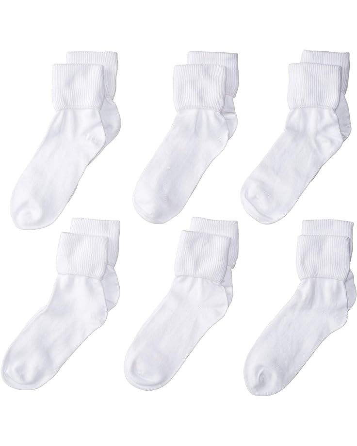 Jefferies Socks 6-Pack Cotton Turn Cuff (Toddler/Little Kid/Big Kid)Jefferies Socks 6-Pack Cotton... | Zappos