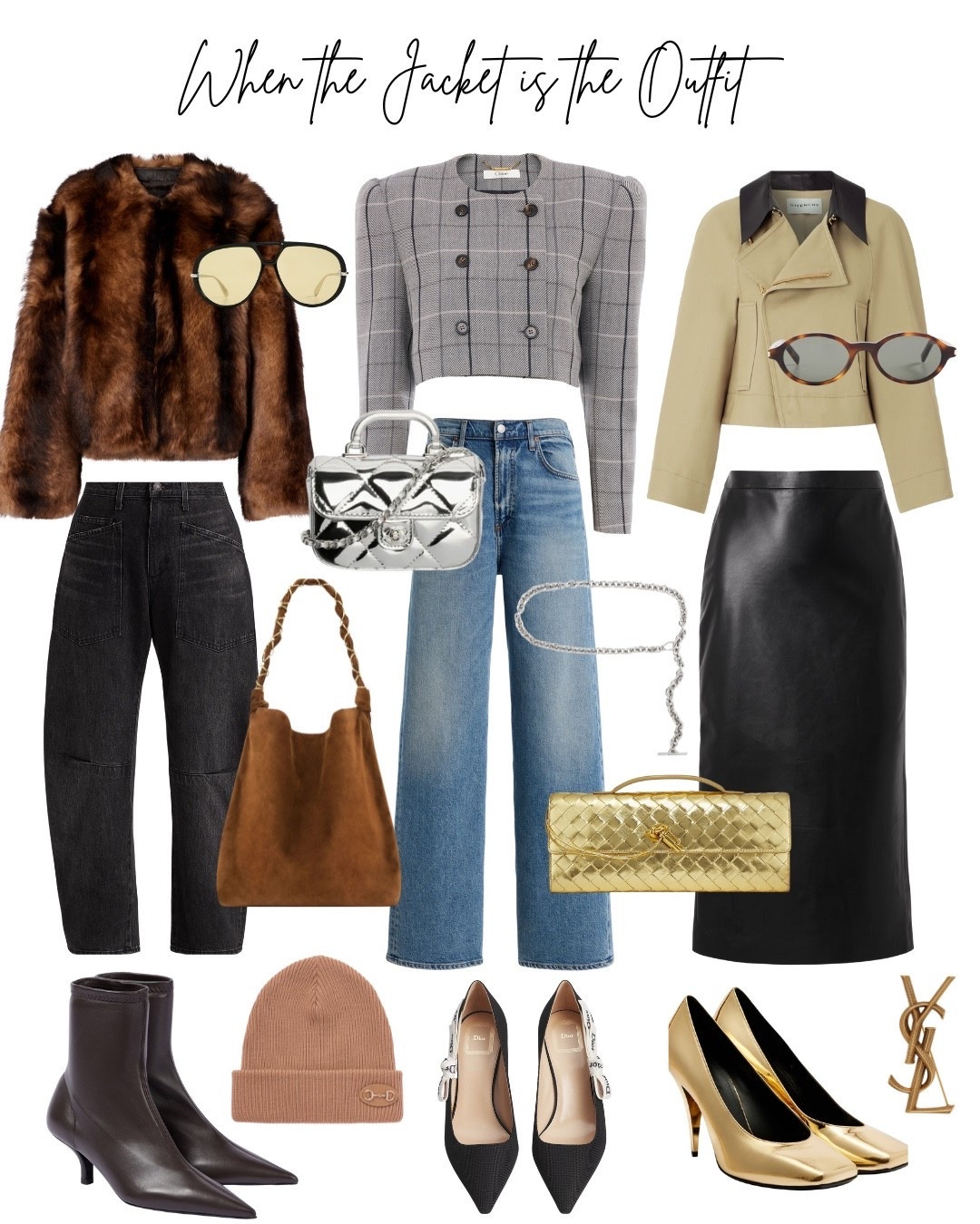 When the Jacket is the Outfit: Tis the season for blazers, jackets and outerwear taking center stage! 

The bad news? It’s cold. The good news? You really only need to focus on one main aspect of your look: the final layer! You don’t need a bright color or something obnoxious; sometimes the most tailored and understated pieces make the most impact. Choose something that fits your personal style, whether that’s a cropped plaid jacket or a textured fur piece. Add in denim, leather or anything bottom that fits the weather and finish with a fun accessory like a metallic or suede bag. 

#LTKPetite #LTKootd #LTKSeasonal