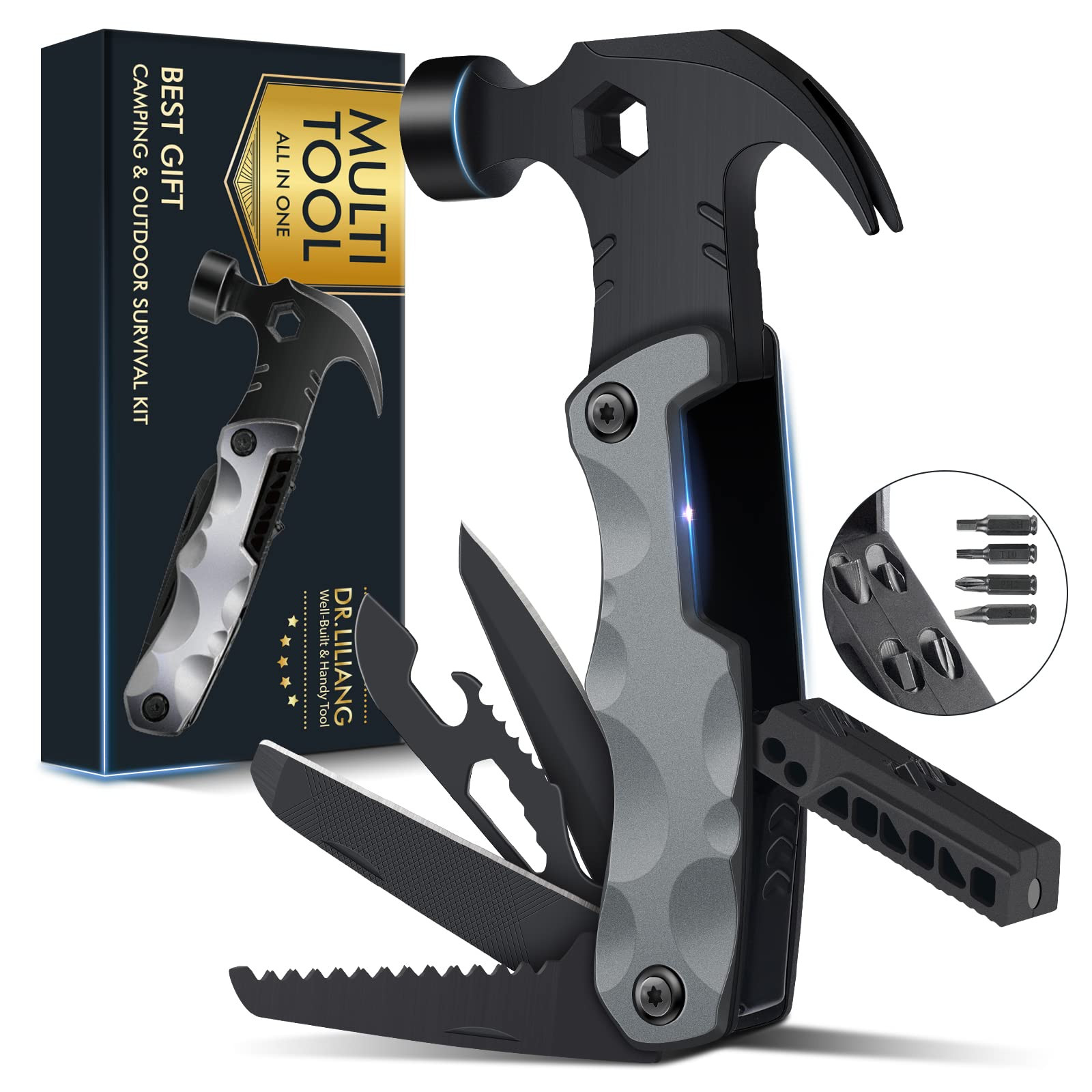 Multitool Camping Accessories Stocking Stuffers for Men Dad Gifts, 13 In 1 Survival Multi Tools H... | Amazon (US)