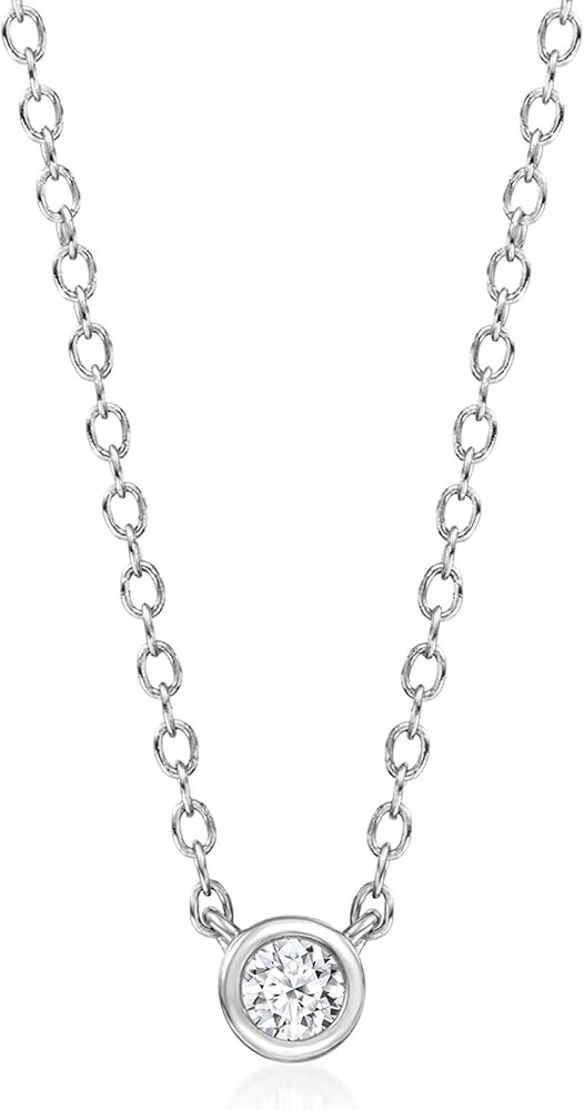 Ross-Simons Bezel-Set Lab-Grown Diamond-Accented Necklace in Sterling Silver | Amazon (US)