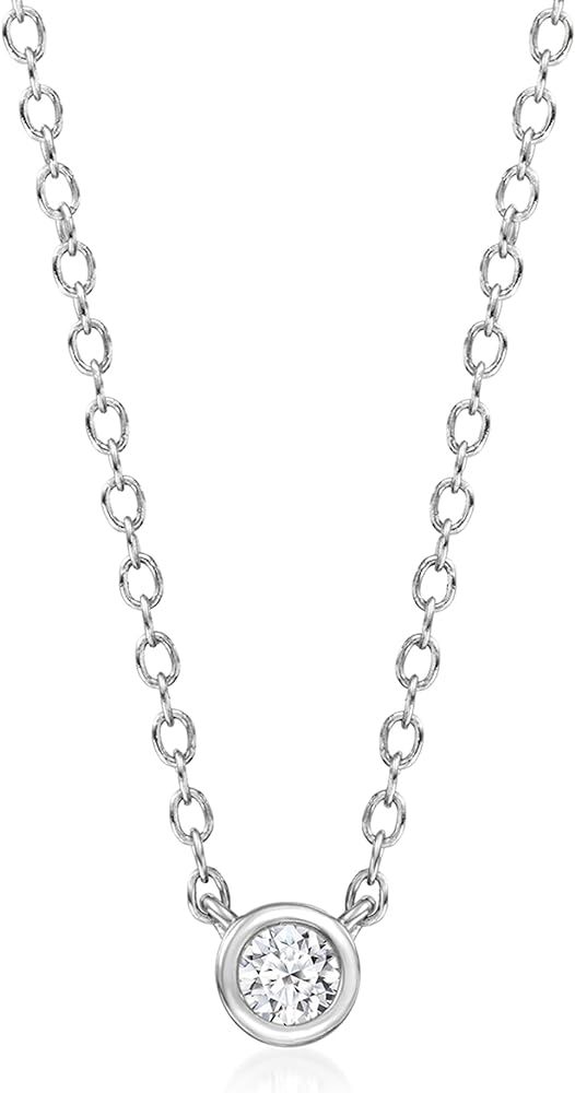 Ross-Simons Bezel-Set Lab-Grown Diamond-Accented Necklace in Sterling Silver | Amazon (US)