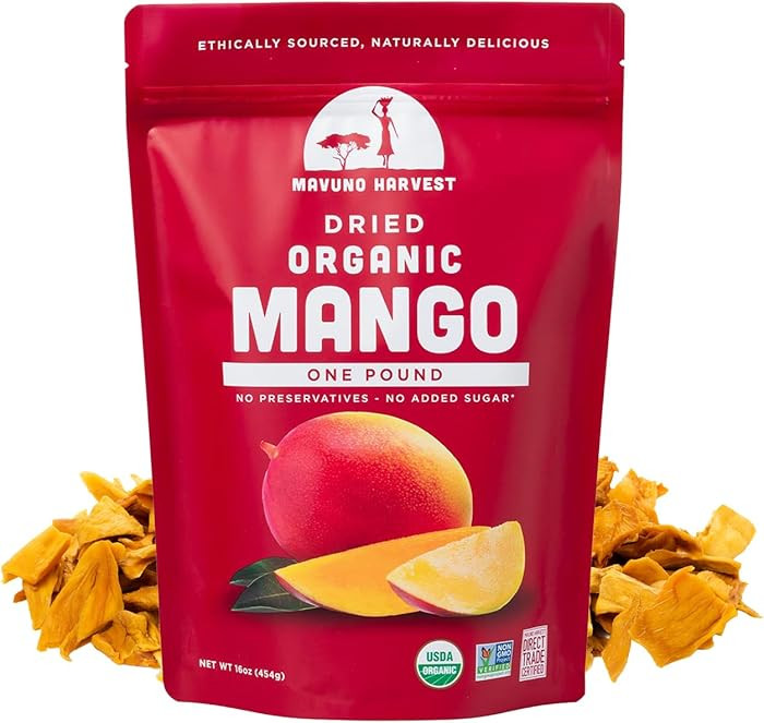Mavuno Harvest Mango Dried Fruit Snacks | Unsweetened Organic Dried Mango Slices | Gluten Free He... | Amazon (US)