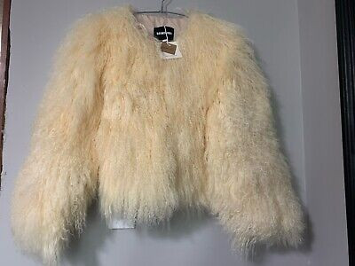 Mongolian Lamb Fur Sheepskin Jacket - beige  DAYMISFURRY  | eBay | eBay US
