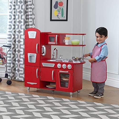 KidKraft Vintage Play Kitchen, Red, Gift for Ages 3+ | Amazon (US)