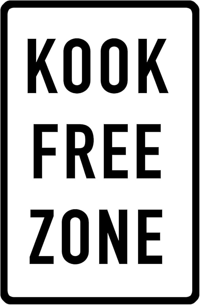 8" x 12" Kook Free Zone Funny Tin Sign Skater Surfer Dude Bedroom Coastal Beach Pool Decor | Amazon (US)