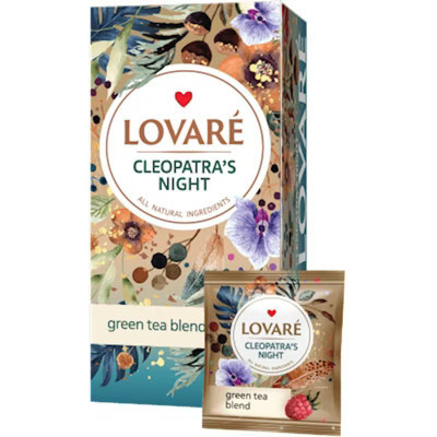 Lovare Green Tea Blend Cleopatra's Night l 24 Tea Bags l 36g - Antioxidant-Rich, Relaxing Herbal Infusion - Individually Wrap | Target