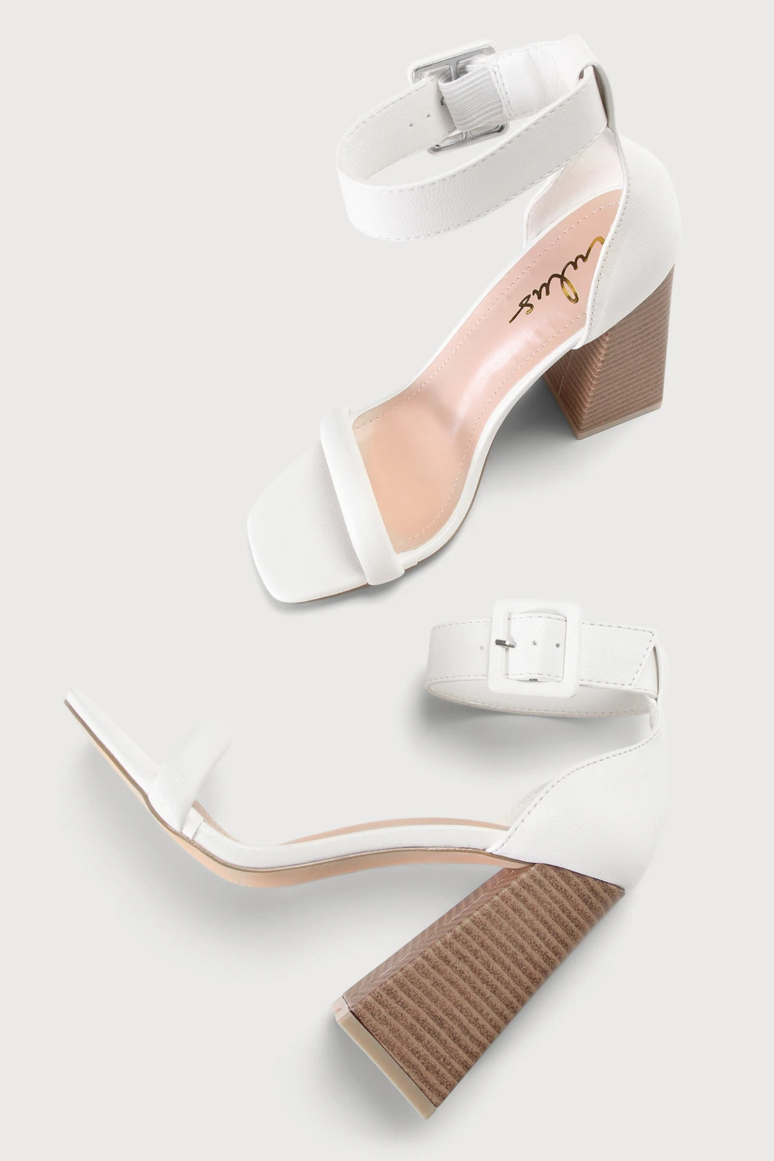 Kevan White Square Toe Ankle Strap Heels | Lulus (US)