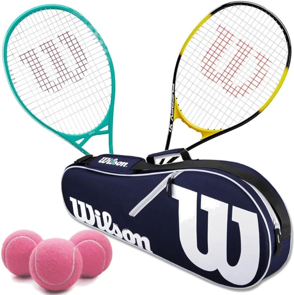 Wilson Essence + Energy XL Tennis Racquet Doubles Bundle w an Advantage II Tennis Bag and 3 Pink ... | Amazon (US)
